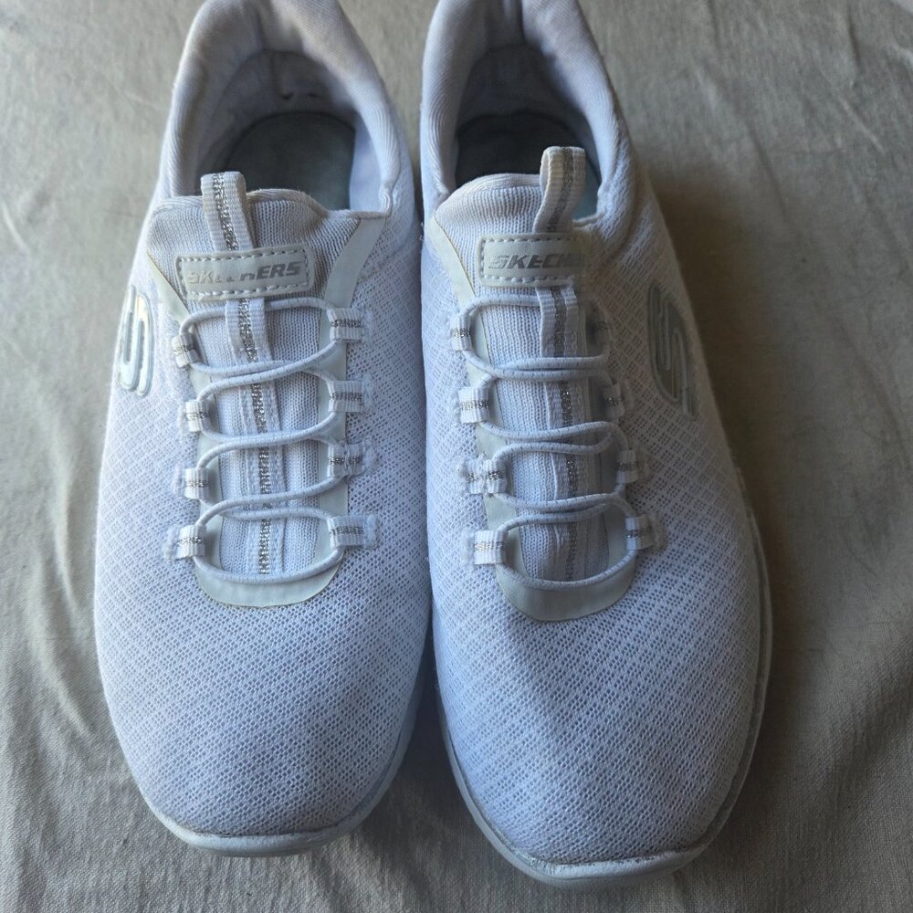 White Skechers Womens Sneakers Size 7 - Picture 4 of 6